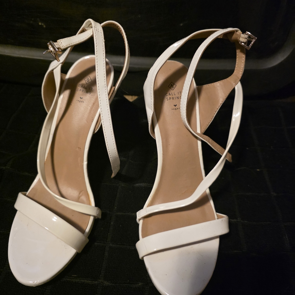 Call It Spring Cream Strappy Heels